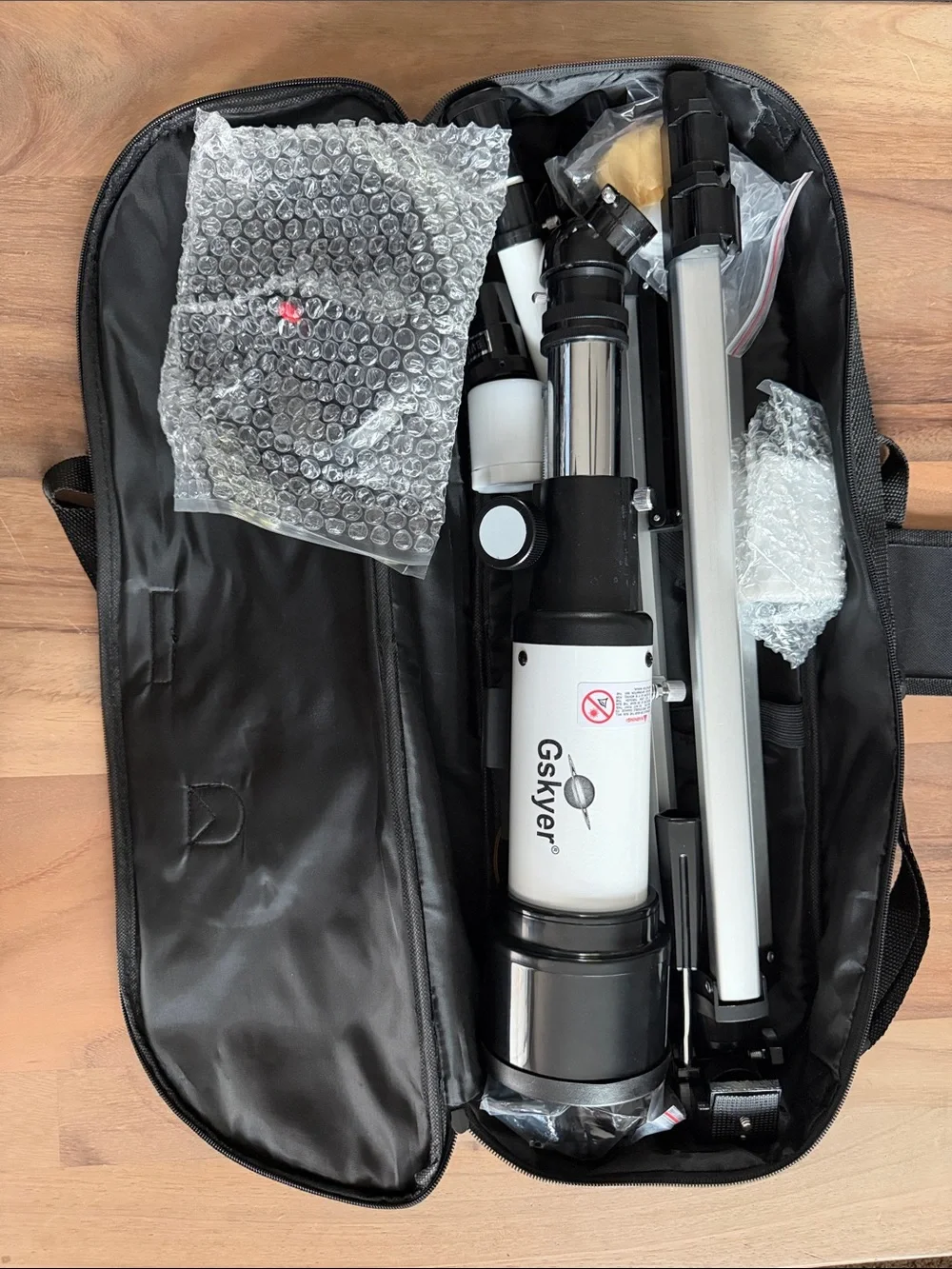 Black and White Telescope Carrying Case Kit - Portable Astronomy Accessory